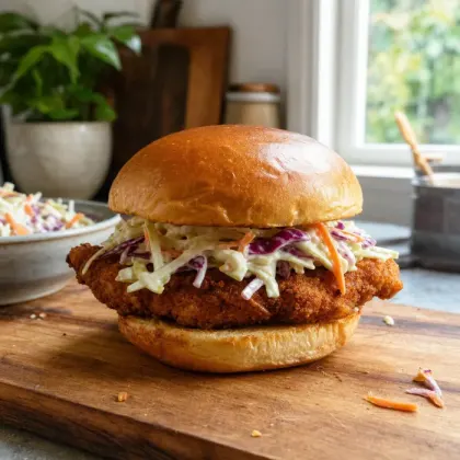 Crispy Chicken Burger with Coleslaw